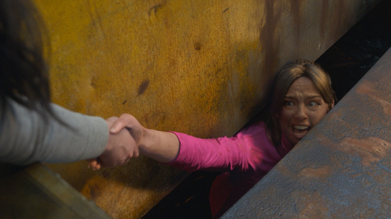Julia trapped in the garbage compactor in Final Destination Bloodlines