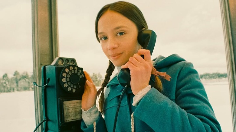 Anna Lore in the phone booth for Black Phone 2