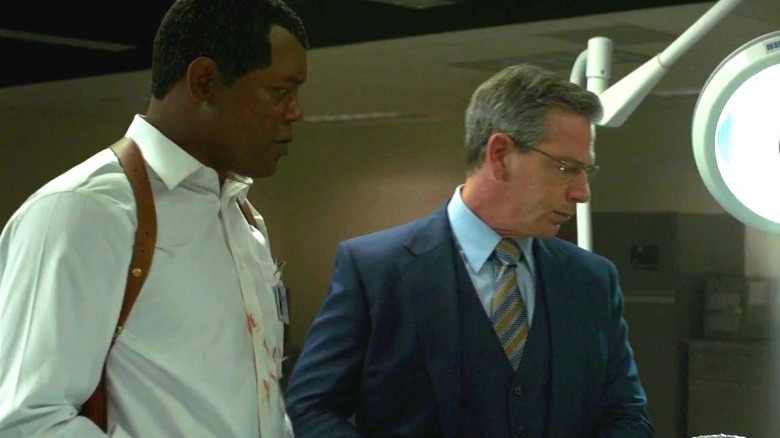 Nick Fury looks at skrull