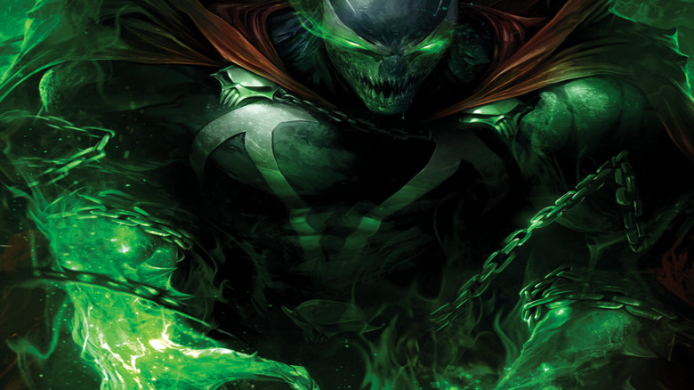 Spawn with an evil look on his face on the cover of Spawn #284