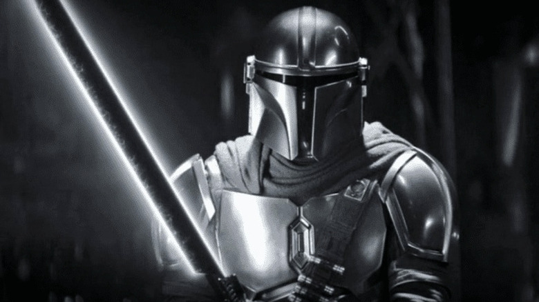 Din Djarin and the Darksaber in The Mandalorian