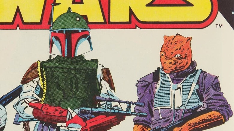 Boba Fett poses with Bossk