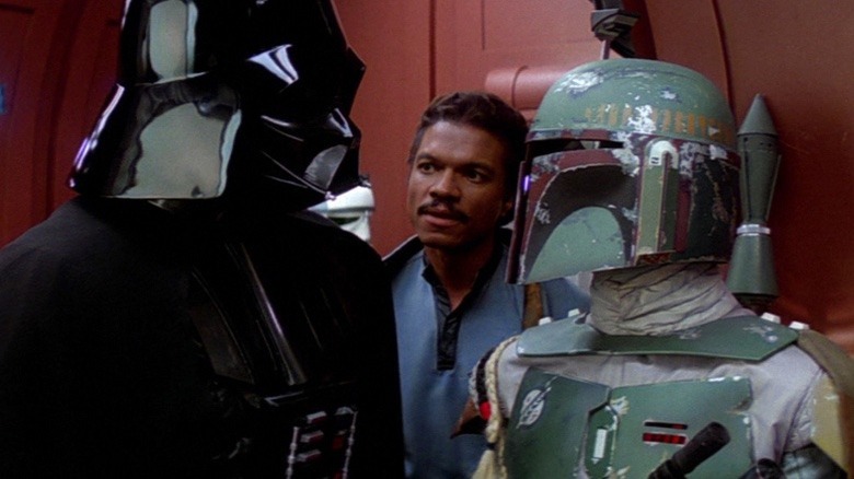 Darth Vader facing Boba Fett