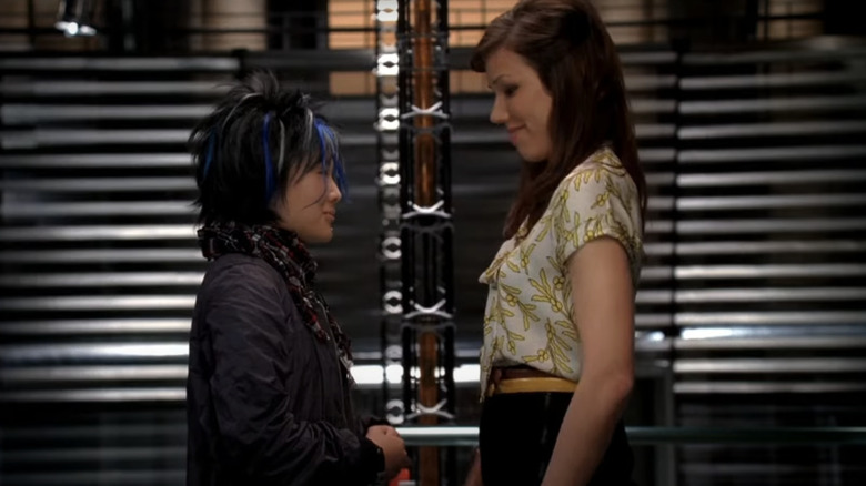 Ally Maki's Doctor Haru Tanaka stands face to face with Michaela Conlin's Angela Montenegro-Hodgins in Bones