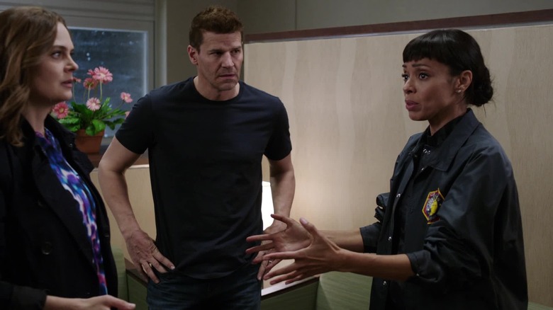 Bones Doom in the Boom Brennan and Booth and Cam