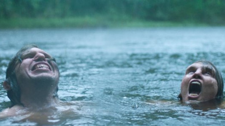 Tina and Vore swimming