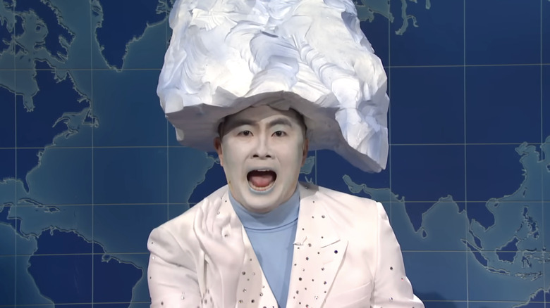 Bowen Yang as the iceberg that sank the Titanic on Saturday Night Live