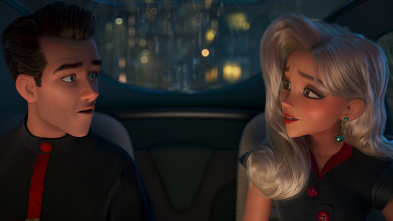 Ray and Nova in a car in Ray Gunn
