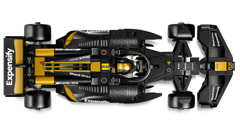 Overhead shot of the LEGO F1: The Movie set