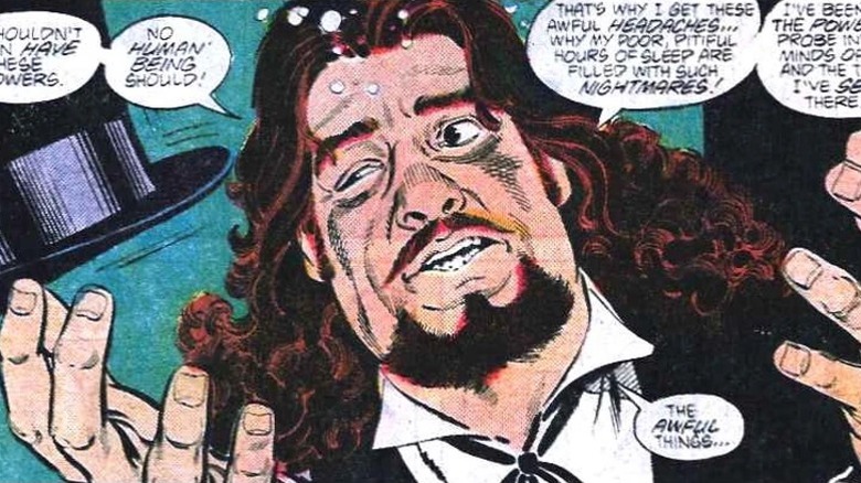 Milton Fine memegang topi tinggi dan tampak putus asa dalam diri Superman