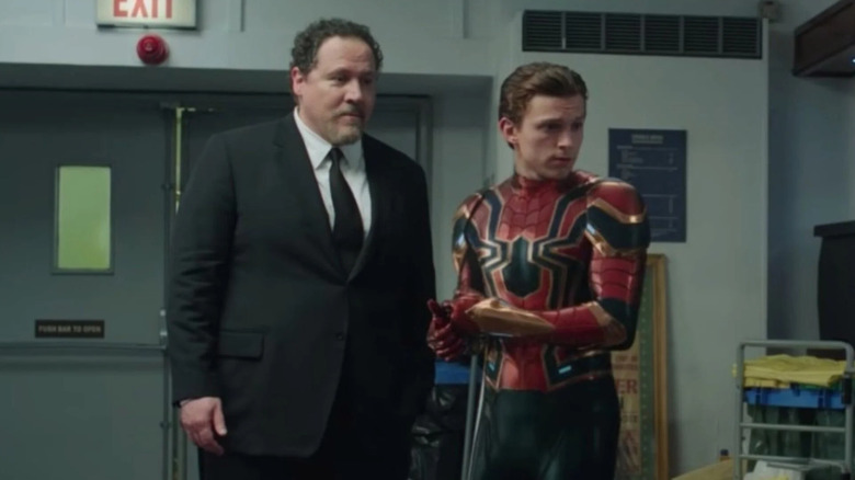 HAppy Hogan and Spider-Man in a gym in Spider-Man: No Way Home