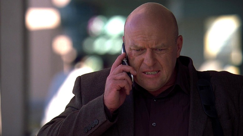 Dean Norris' Hank Schrader speaking on the phone in Breaking Bad