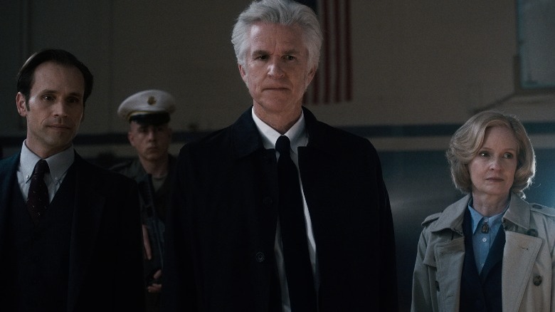 Dr. Brenner and his associates gathered together in Stranger Things