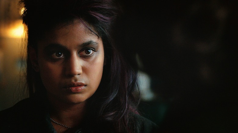Linnea Berthelsen as Kali looking serious in Stranger Things