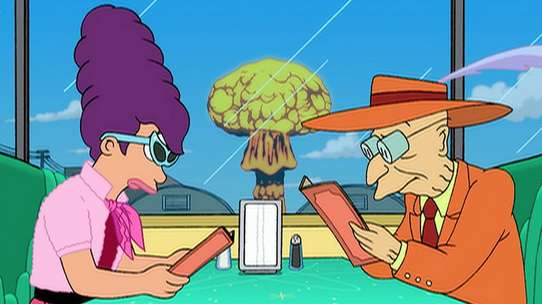 Leela and Professor Farnsworth in Futurama