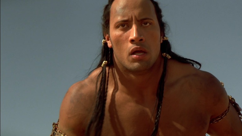 Dwayne Johnson as the Scorpion King looks tired in The Mummy Returns