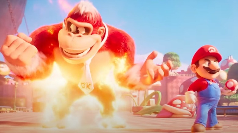 Mario and Donkey Kong in Mario Bros Movie