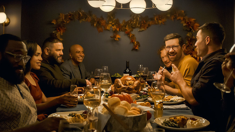 Bros dinner party scene