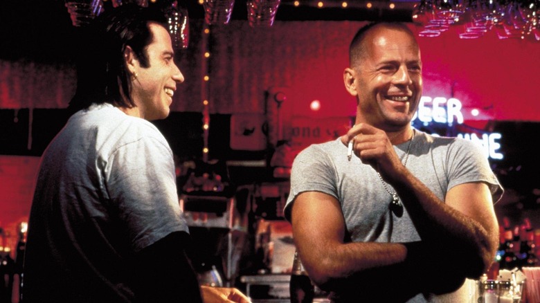 John Travolta and Bruce Willis in Pulp Fiction