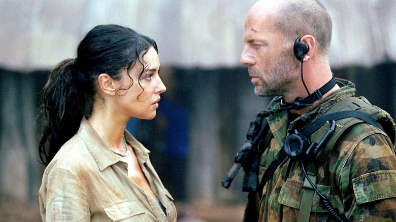 Dr. Lena and A.K. share a tense moment in Tears of the Sun