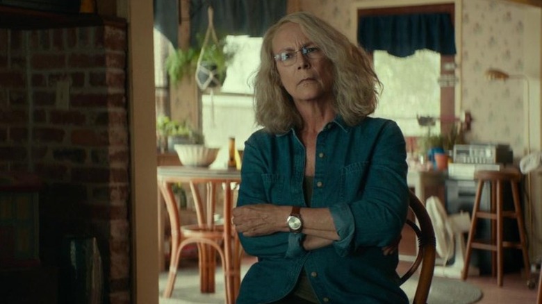 Halloween 2018 Laurie stands with her arms crossed