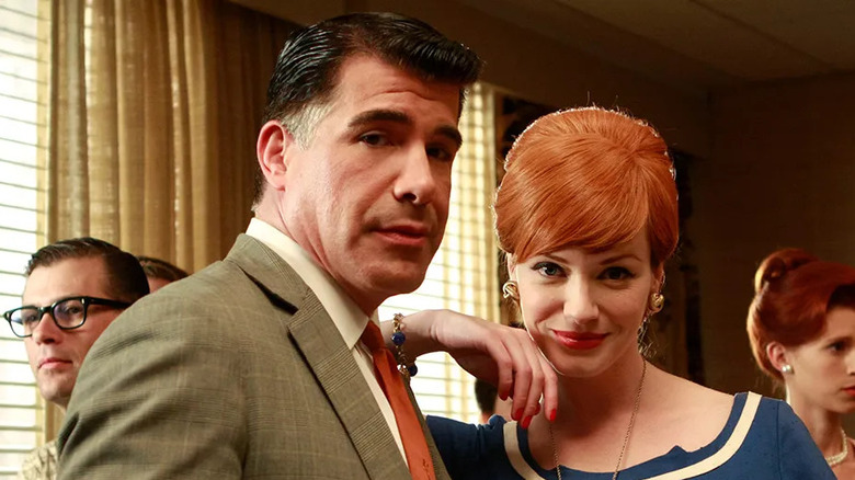 Mad Men, Sal and Joan looking at the camera