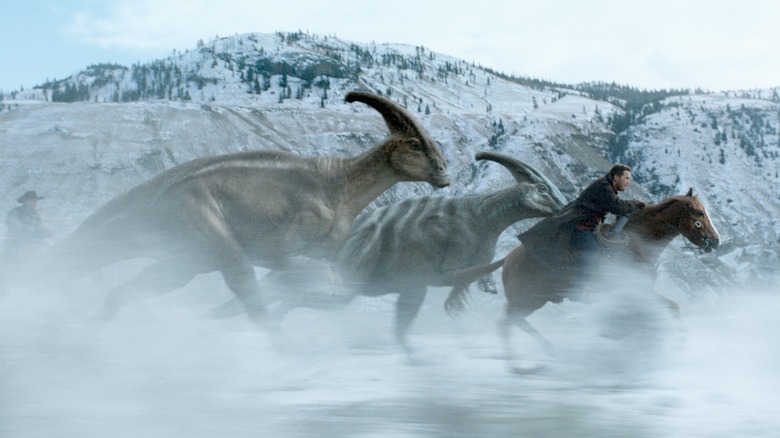Jurassic World Dominion snow dinosaurs