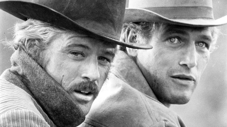 Paul Newman as Butch Cassidy and Robert Redford as the Sundance Kid