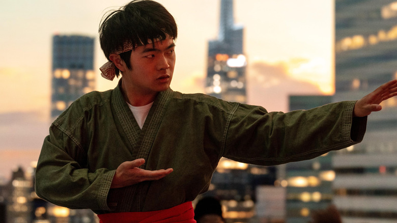 Ben Wang as Li Fong practicing his poses in Karate Kid: Legends