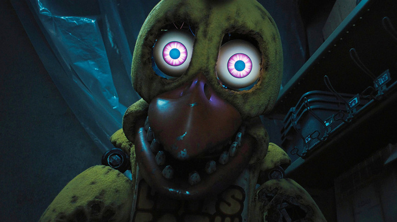 A close up of Chica in Five Nights at Freddy's 2