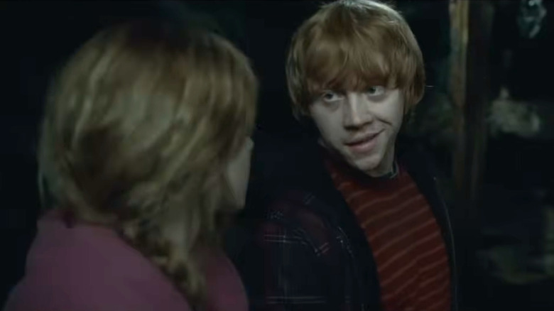 Deathly Hallows: Part 2, Ron explaining to Hermione how he could speak in Parseltongue