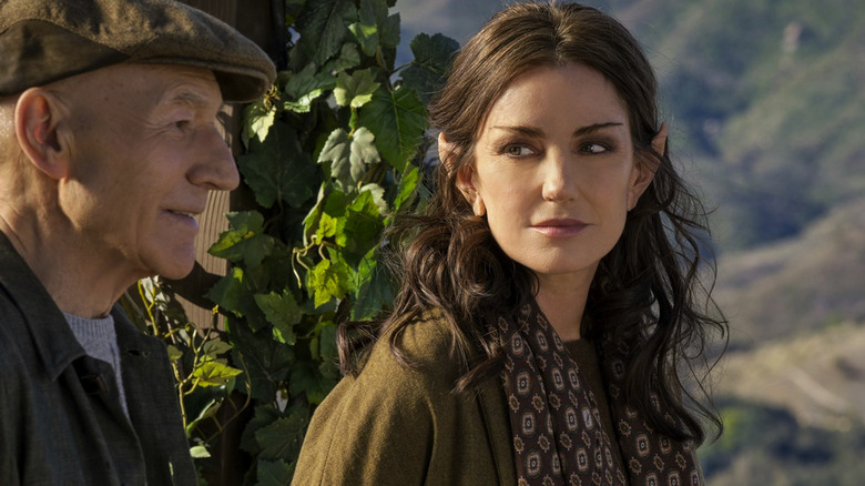 Patrick Stewart as Jean-Luc Picard as Orla Brady as Laris in Star Trek: Picard