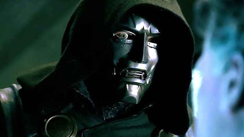 Doctor Doom (Julian McMahon) staring out of his mask in 2005's Fantastic Four