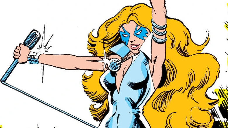 Dazzler performing in Marvel Comics