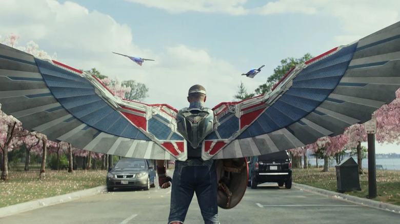 Sam Wilson (Anthony Mackie) spreads his Falcon wings in Captain America: Brave New World