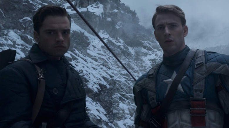 Sebastian Stan and Chris Evans in Captain America: The First Avenger