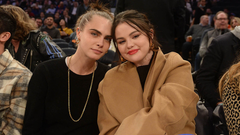 Cara Delevingne and Selena Gomez at The New York Knicks Game