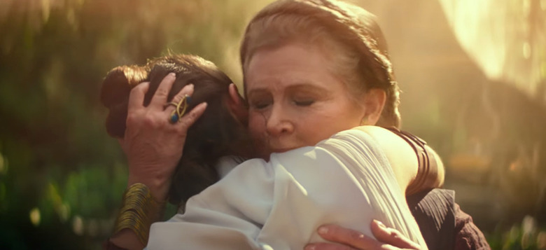 carrie fisher in the rise of skywalker screentime