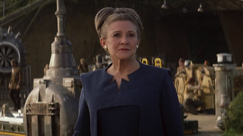Carrie Fisher in The Force Awakens