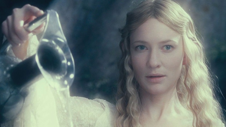 Galadriel uses her Mirror to test Frodo's strength of character in Fellowship of the Ring