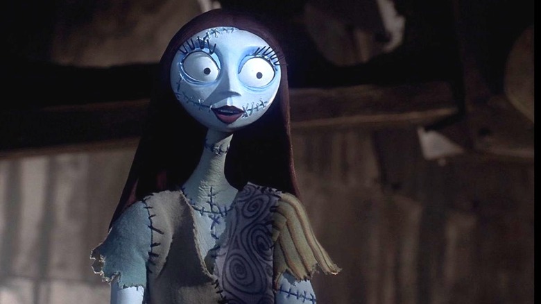 Sally the rag doll from The Nightmare Before Christmas looking surprised