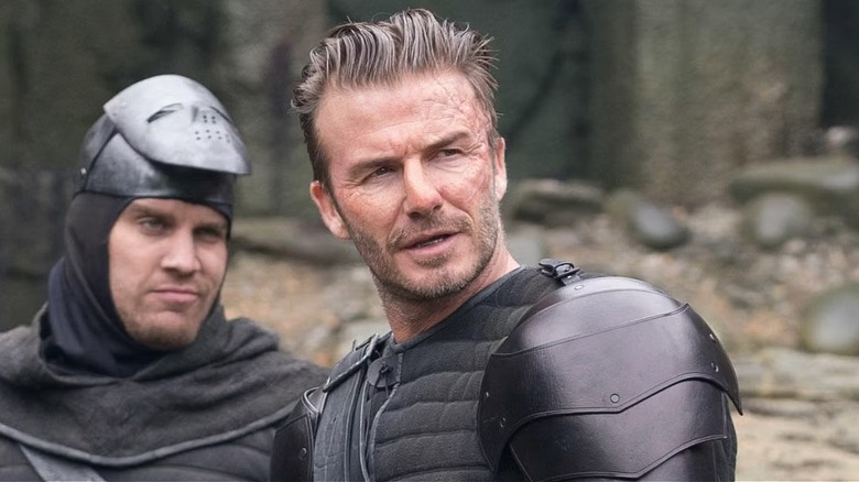 David Beckham in King Arthur in a composite image