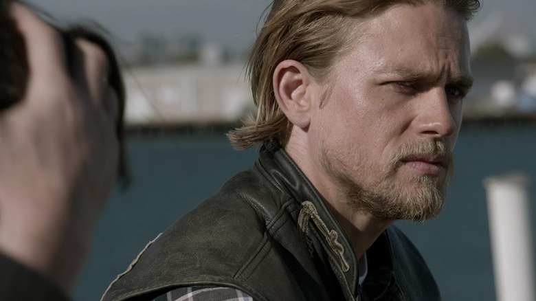 Charlie Hunnam's Jax looking distressed in Sons of Anarchy