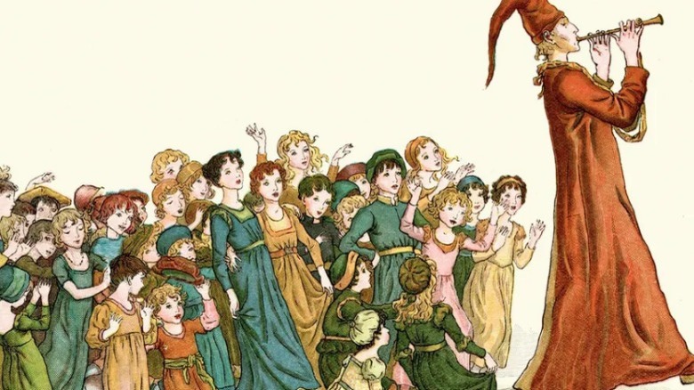 Pied Piper leads children 