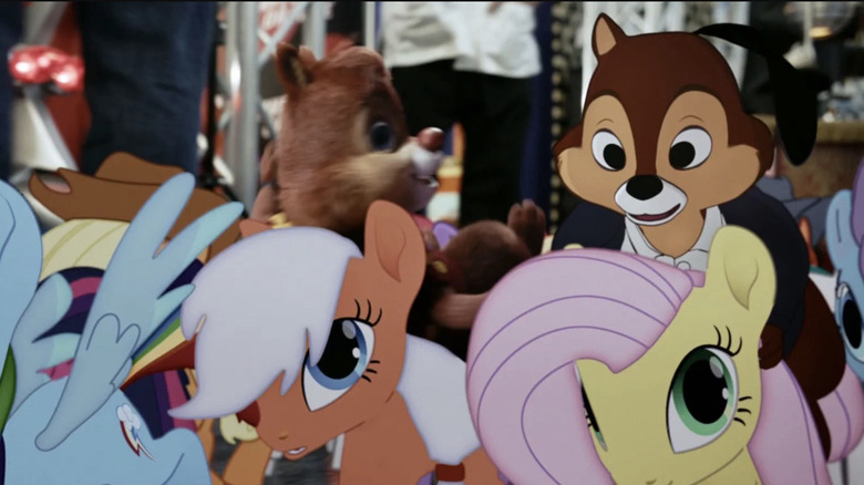 Chip and Dale riding My Little Pony characters in Chip 'n Dale Rescue Rangers