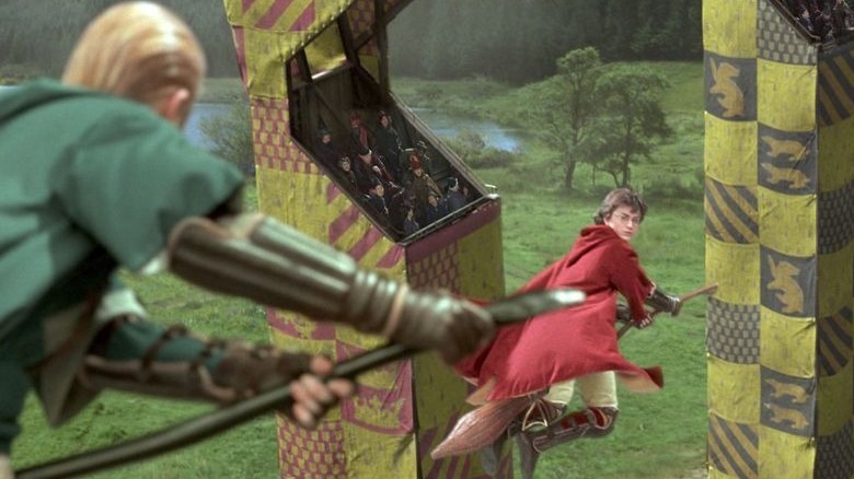Tom Felton and Daniel Radcliffe in Harry Potter and the Chamber of Secrets