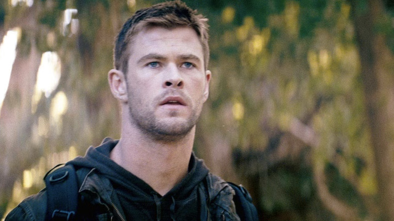 Chris Hemsworth looks just plain lost as Jed Eckert in Red Dawn