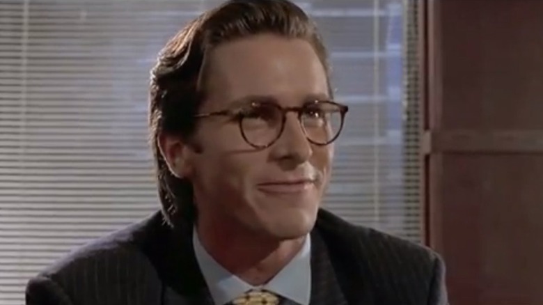 Chrstian Bale American Psycho wearing dorky glasses