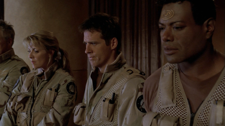 Christopher Judge's Teal'c stands alongside his crew members in Stargate Continuum