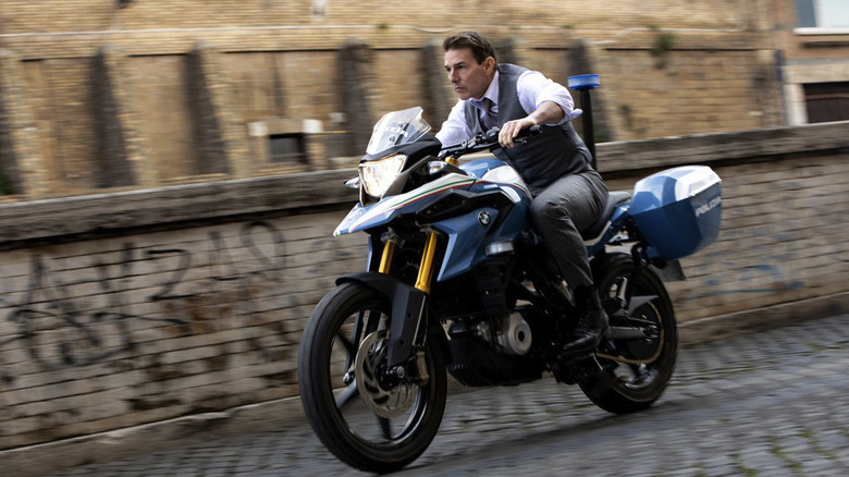 Tom Cruise on a motorcycle
